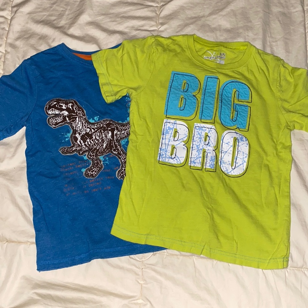 Boys size 7 tees Big Bro and Dino